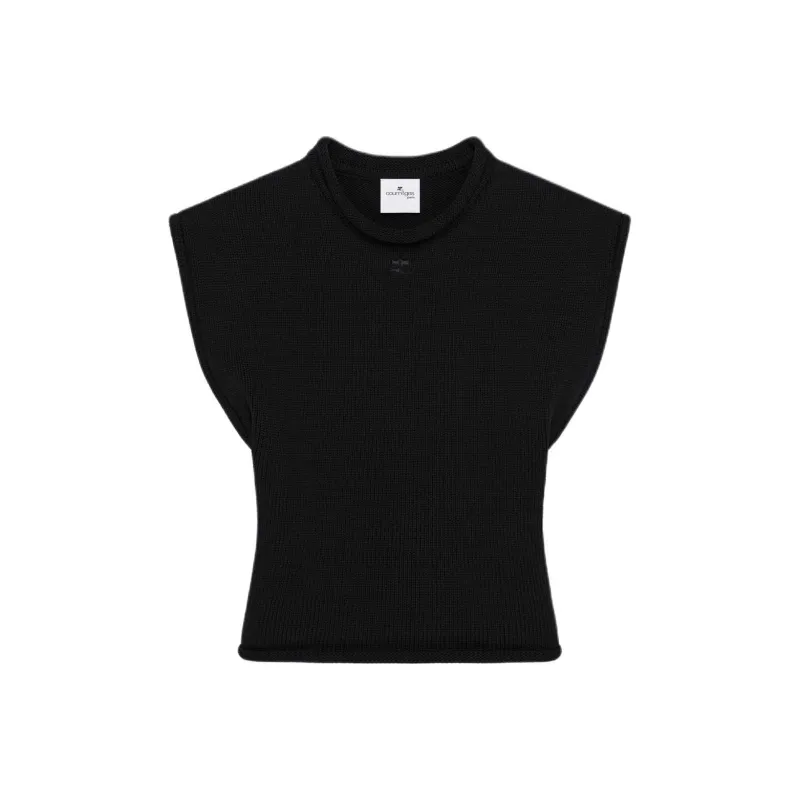 COURREGES Cropped Knitted Tank Top-0