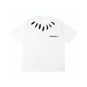 Caramella Drop Shoulder Sleeve T Shirt Unisex White