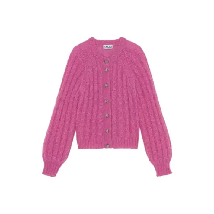 GANNI Cardigan 'Phlox Pink'-0
