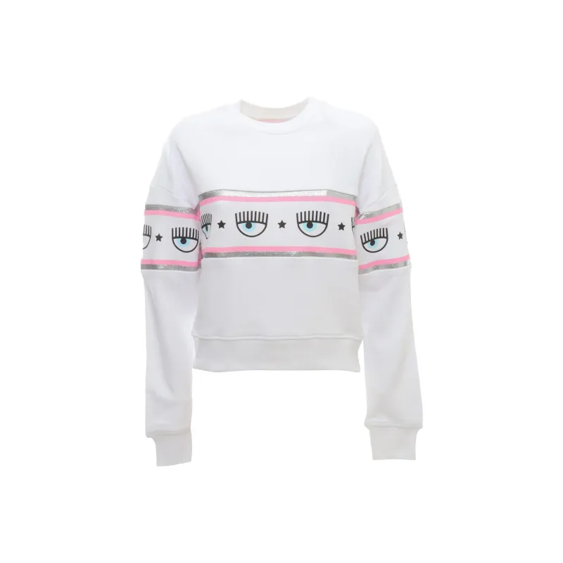 CHIARA FERRAGNI Logo-tape Cotton Sweatshirt-0