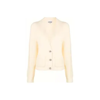 GANNI V Neck Buttoned Cardigan