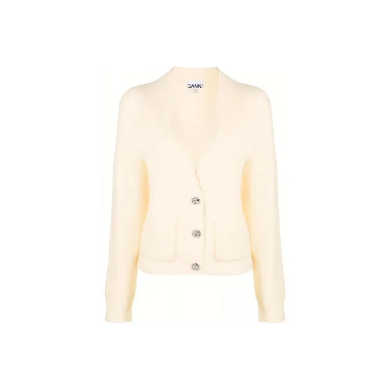 GANNI V-Neck Buttoned Cardigan-0
