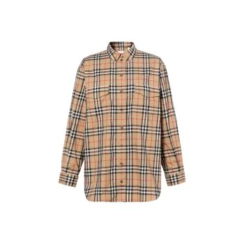 Burberry Womens Classic Check Button Down ShirtVintage Check 