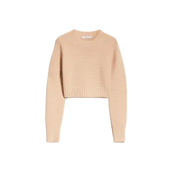 MaxMara Kaya Collection Cropped Cashmere Jumper Sweater Women's Pink