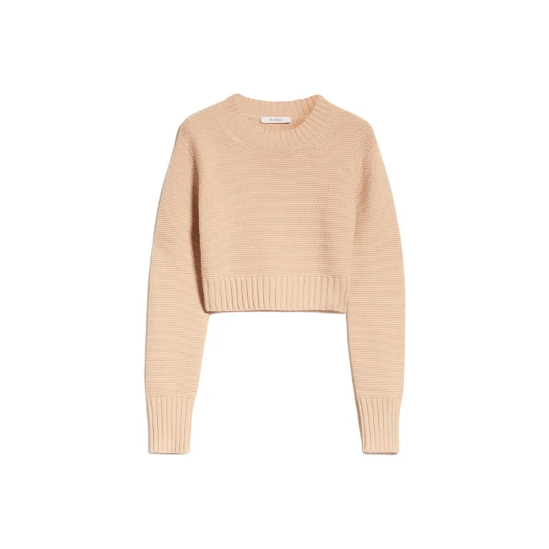 MaxMara Kaya Collection Cropped Cashmere Jumper Sweater Women's Pink-0