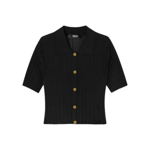 VERSACE Short Sleeved Button Up Knitted Shirt