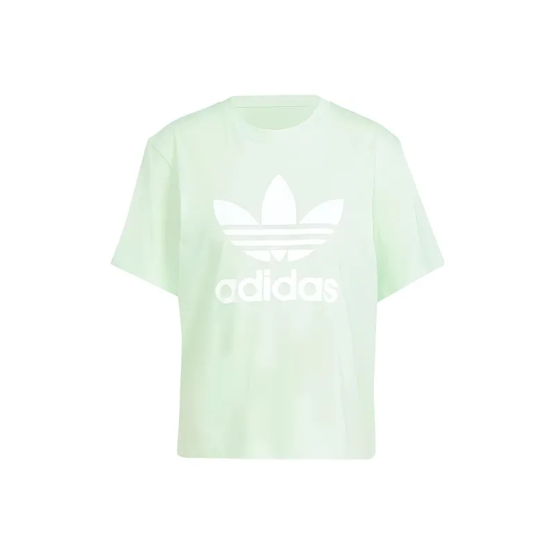Adidas Originals Drop Shoulder Sleeve T Shirt Women's Light Green-0