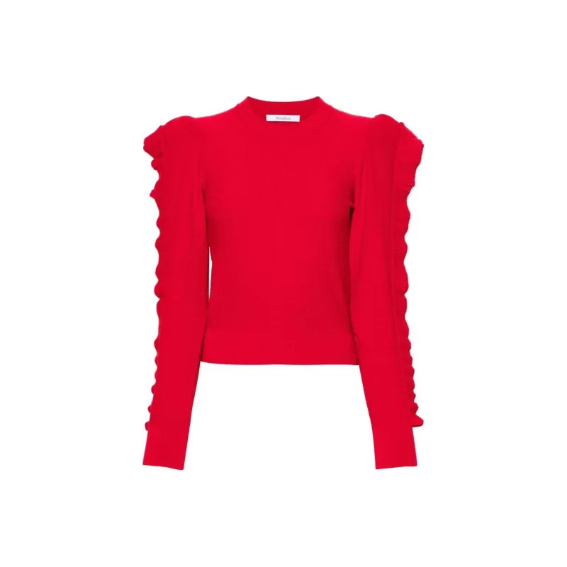 MaxMara Genero Rufflted Trim Crewneck Jumper-0