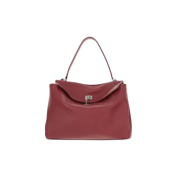 Balenciaga Smooth Calf Leather Shoulder Bag Medium Size Women's Red