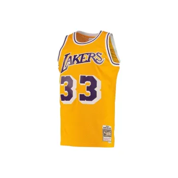 NBA Los Angeles Lakers Kareem Abdul-Jabbar Road Swingman Basketball Jerseys Men's Yellow