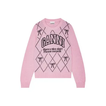 GANNI FW24 Sweater Women's Pink Purple