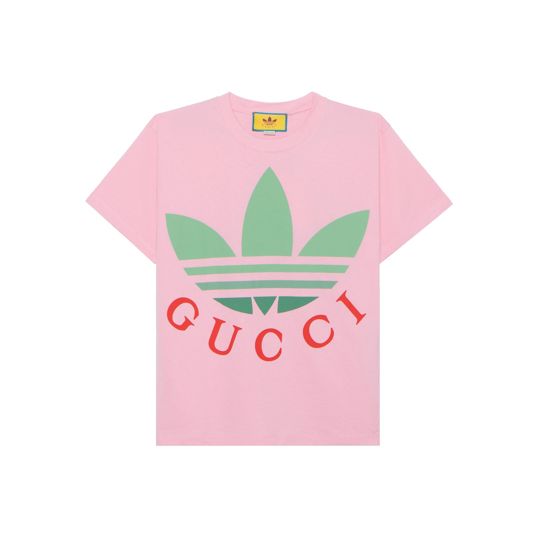 Embroidered cotton jersey T-shirt in pink | GUCCI® US