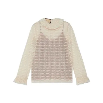 GUCCI Lovelight Lace Blouse White