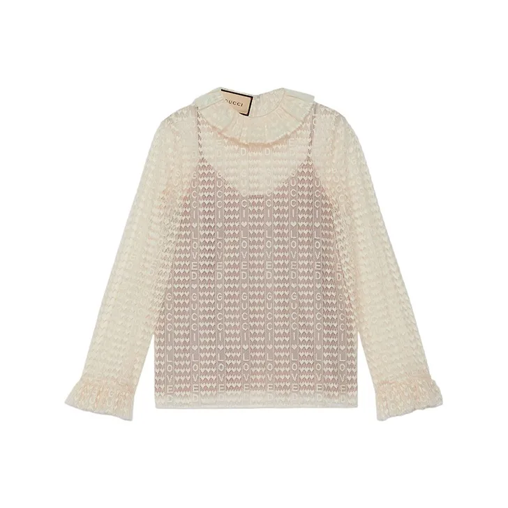 GUCCI Lovelight Lace Cardigan Beige-0