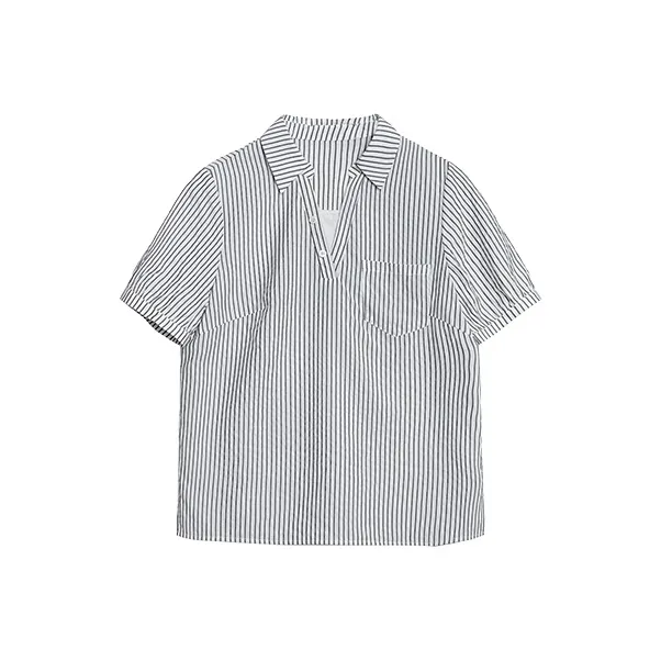 Still Quiet Shirt Women's Black White Stripes-0