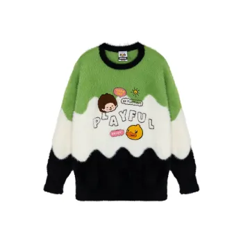 B.Duck Sweater Women's Green White Black