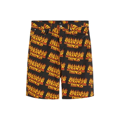 H&M Casual Shorts Men's Black/Stranger Things