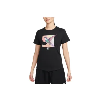 Nike Sportswear Women's Bird Print Classic Crewneck T Shirt Black
