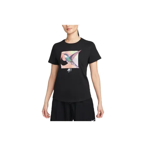 Nike Sportswear Women's Bird Print Classic Crewneck T Shirt Black