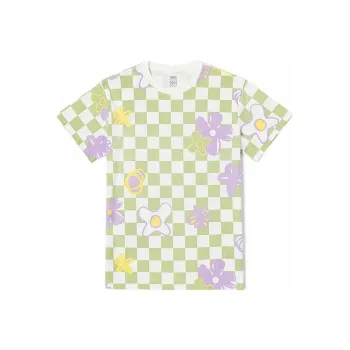 Vans T Shirts Women's Green Checkerboard