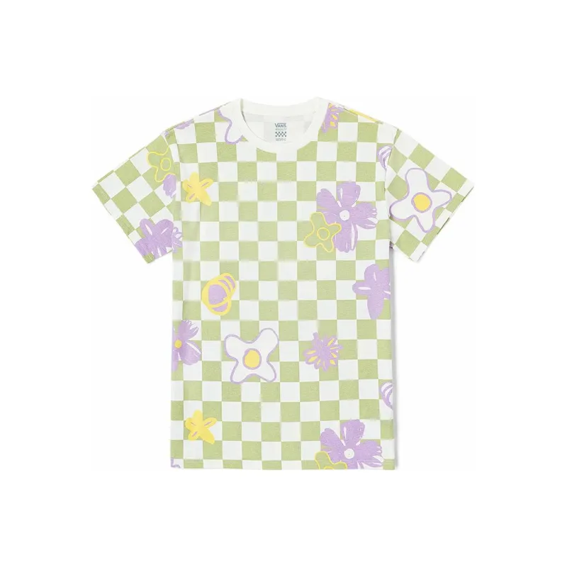 Vans T Shirts Women's Green Checkerboard-0