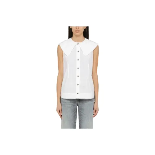 GANNI Ruffled Detail Sleeveless Blouse