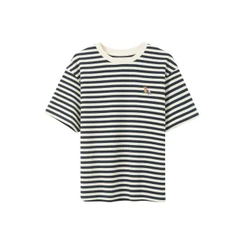 3COLOUR T Shirt Women's Navy Blue Stripes