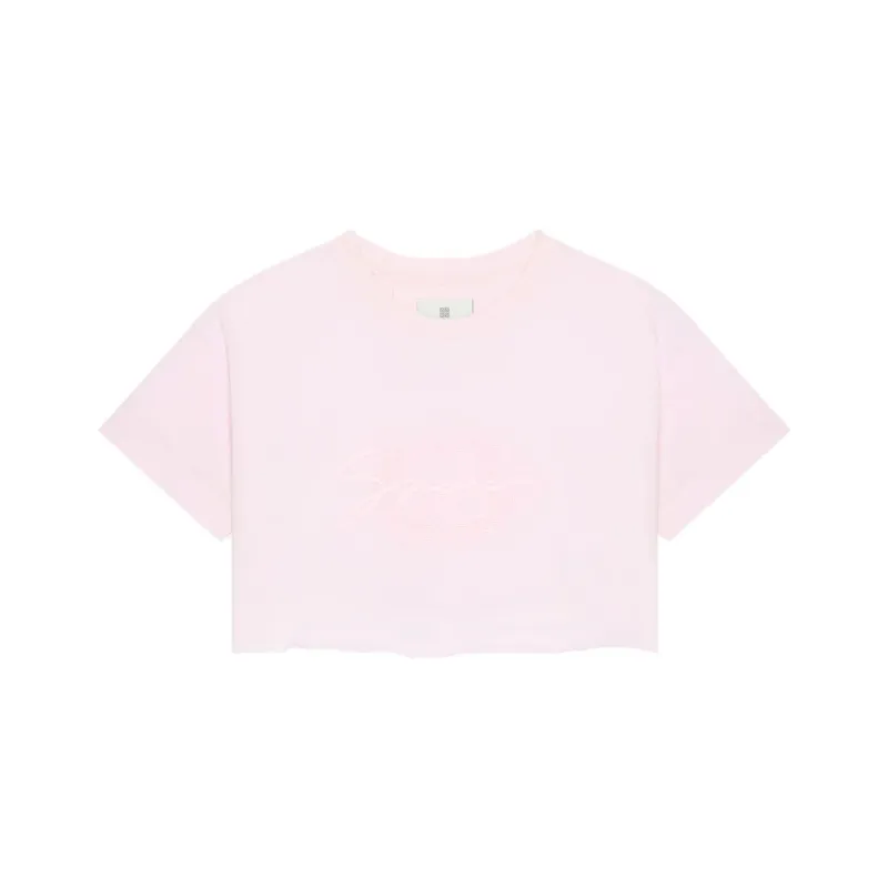 Givenchy Logo Embroidered Cropped T Shirt-0