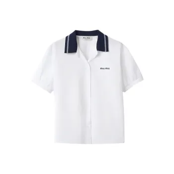 MIU MIU Logo embroidred Poplin Shirt