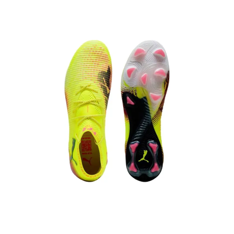 PUMA Future 8 Ultimate FG Rubber Long Studs Anti Slip Wear Resistant Soccer Shoes Men's Yellow-3