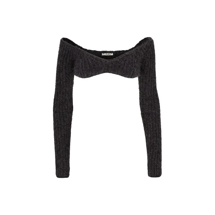 FENDI Mohair Wool Cropped Knit 'Beige'-0