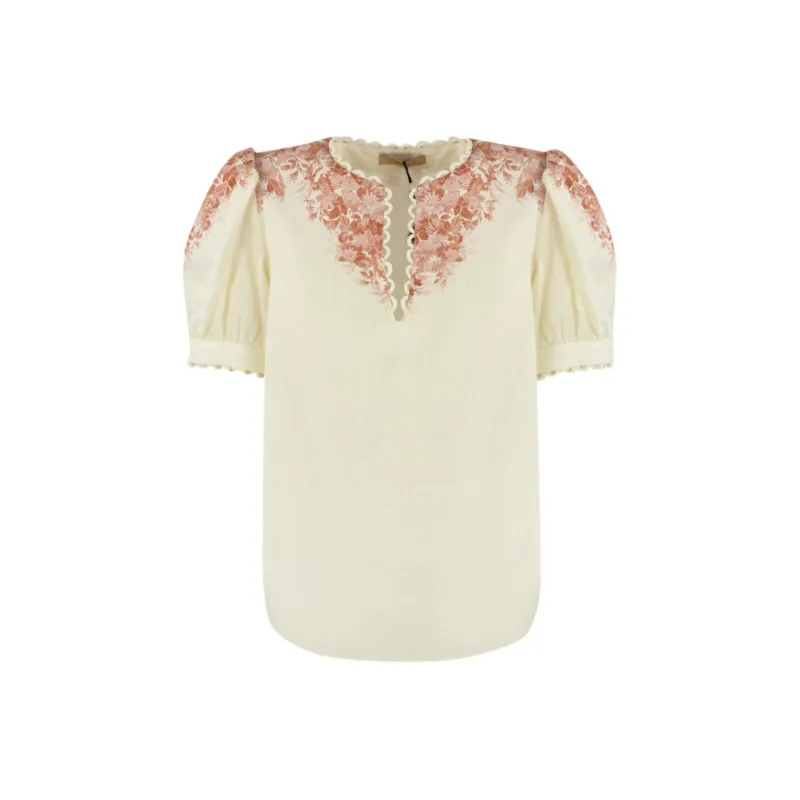 Twinset Floral print Chambray Blouse-0
