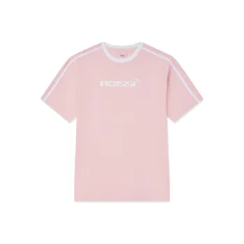 QIAODAN Drop Shoulder Sleeve T-Shirt Women's Morning Light Pink/White