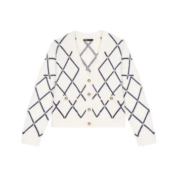 Maje Diamond pattern Knitted Cardigan
