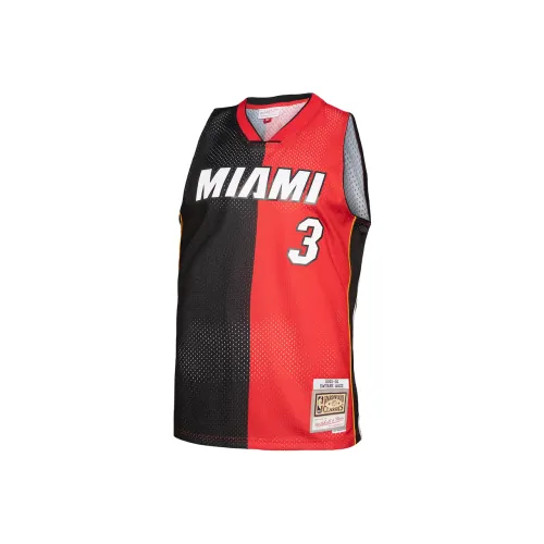 NBA x Mitchell & Ness Miami Heat Dwyane Wade Basketball Jerseys Men's Red Black