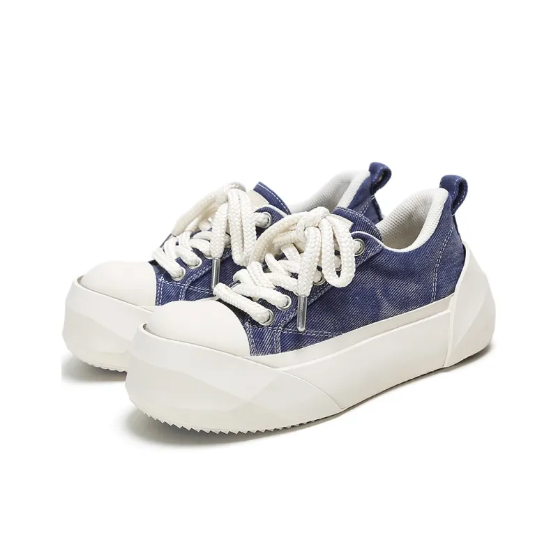 ADCDAVINCI Height Increasing, Slip Resistant, Abrasion Resistant Low Top Canvas Shoes Unisex Blue-1