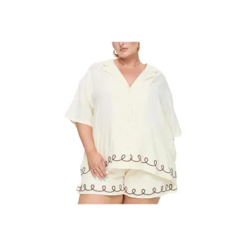PRINCESS POLLY JAMARI LINEN BLEND SHIRT Shirt Women's Cream/Cream