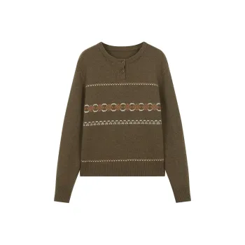SOLIGHTER Sweater Women's Vintage Gray Green