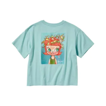 Pop Mart X UNIQLO POP MART Collaboration Edition T Shirts Women's Emerald Green