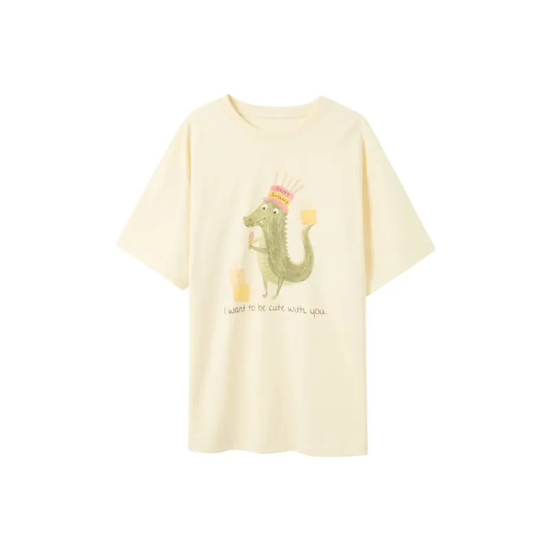 3COLOUR T Shirt Women's Light Yellow-0