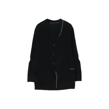 Yohji Yamamoto Contrasting stitch V neck Cardigan