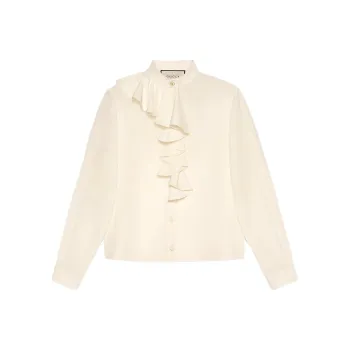 GUCCI Crêpe De Chine Ruffle Blouse