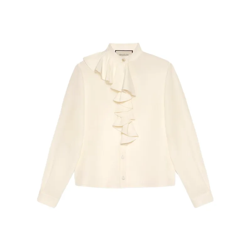GUCCI Crêpe De Chine Ruffle Blouse-0