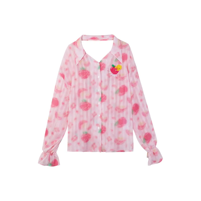 B.Duck Shirt Women's Pink All Over Print-0