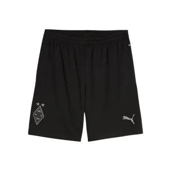 PUMA Borussia Mönchengladbach SS24 Soccer Bottoms Men's Black Gray Color