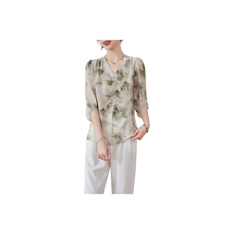 To The West Shirt Women's Washed Light Green-0