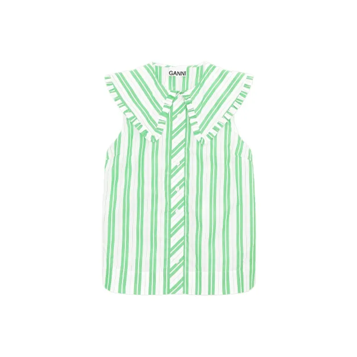 GANNI Shirts Women's White Green-0