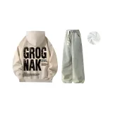 Beige White+Yellow Mud Pants (Fleece-Lined)