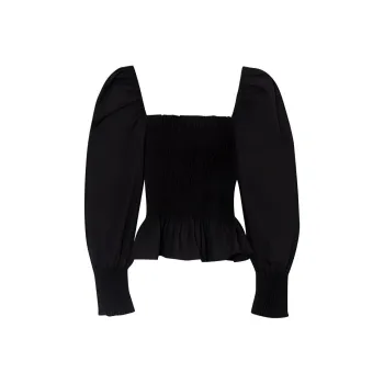 Hush Puppies Puff Sleeve T Shirt Women's Black