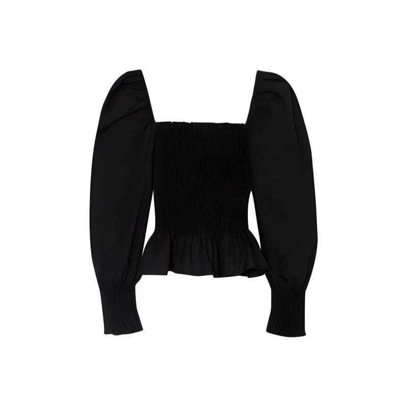 Hush Puppies Puff Sleeve T Shirt Women's Black-0